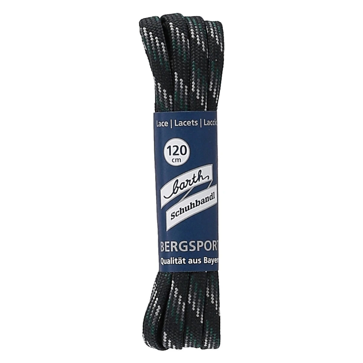 Barth Schnürsenkel Bergsport Halbrund Dunkelgrün/grau/schwarz 120cm 1 Barth Schnürsenkel Bergsport Halbrund Dunkelgrün/grau/schwarz 120cm