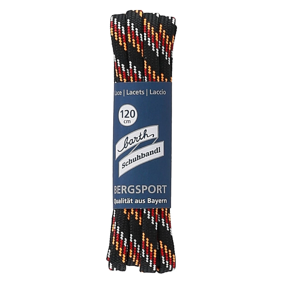 Barth Schnürsenkel Bergsport Halbrund Schwarz/orange/rot/weiß 120cm 1 Barth Schnürsenkel Bergsport Halbrund Schwarz/orange/rot/weiß 120cm