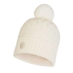 Buff Mütze (Bommel) Strick & Polar Airon Creme