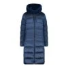 CMP Wintermantel Coat Fix Hood (Glanzeffekt, Warm) Inkblau Damen
