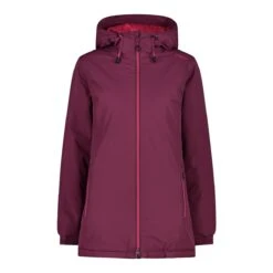 CMP Winterjacke Long Fix Hood (gefütterte Ripstop-Jacke) Magentarot Damen