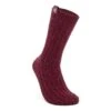ECCO Tagessocke Hygge Ribbed Mid Cut - Weinrot - 1 Paar