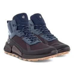 ECCO Wanderschuhe Biom 2.1 Mountain Mid GTX (Premium-Nubukleder, Wasserdicht) Schwarz/blau Damen