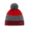 Eisbär Wintermütze Star Mit Bommel (Pompon) Burgund/grau/rot - 1 Stück