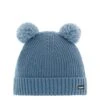 Eisbär Wintermütze (Pompon) Ponti - Mit Wollpompon Als Ohren - Stahlblau - Kinder