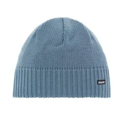 Eisbär Wintermütze (Beanie) Trop Strickmuster Merinowolle Stahlblau Herren