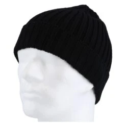 Falke Strickmütze (Beanie) Hat Unisex - Merinowolle, Rippenstruktur, Umschlag - Schwarz - 1 Stück