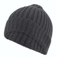 Falke Strickmütze (Beanie) Hat Unisex - Merinowolle, Rippenstruktur, Umschlag - Anthrazitgrau - 1 Stück