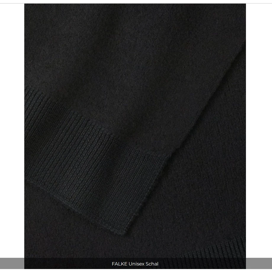 Falke Schal (Merinowolle) Schwarz Herren/Damen - 1 Stück 2 Falke Schal (Merinowolle) Schwarz Herren/Damen - 1 Stück – Bild 2