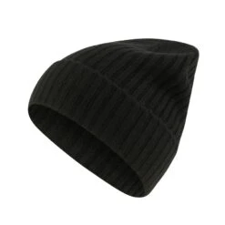 Falke Wintermütze (Beanie) Unisex - Kaschmir, Rippenstruktur, Umschlag - Schwarz - 1 Stück
