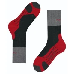 Falke Trekkingsocke TK2 (Merinowolle, Für Leichtes Gelände) Schwarz/grau/rot Herren - 1 Paar -Günstiges Draussen Herz Geschäft Falke TrekkingSocke TK2 16474 3008 3 922x922 1