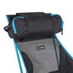 Helinox Campingstuhl Sunset Chair (hohe Rückenlehne, Neue Verstellbare Kopfstütze) Schwarz/cyanblau -Günstiges Draussen Herz Geschäft Helinox 11101R2 Sunset Chair Black Stuhl206 840x840 1