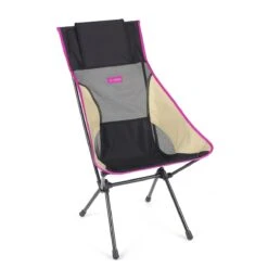 Helinox Campingstuhl Sunset Chair (hohe Rückenlehne, Neue Verstellbare Kopfstütze) Schwarz/khaki/violett