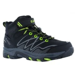 Hi-Tec Wanderschuhe Blackout Mid WP (waterproof/wasserdicht) Schwarz/lime Kinder