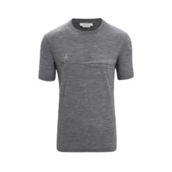 Icebreaker Wander-Tshirt Tech Lite II SS Cadence Paths (100% Merino, Stoffstärke 150 Ultralight) Grau Herren
