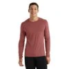 Icebreaker Unterwäsche Langarmshirt 200 Oasis LS Crewe - Merinowolle, Enganliegend - Taubenrot Herren