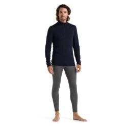 Icebreaker Unterwäsche Langarmshirt Half-Zip 200 Oasis LS - Merinowolle, Enganliegend - Navyblau Herren -Günstiges Draussen Herz Geschäft Icebreaker 104367401 Oasis Langarmshirt Zip 3 1200x1200 1