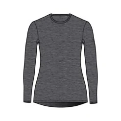 Icebreaker Unterwäsche Langarmshirt 200 Oasis LS Crewe - Merinowolle, Enganliegend - Grau Damen
