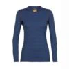 Icebreaker Unterwäsche Langarmshirt 200 Oasis LS Crewe - Merinowolle, Enganliegend - Lazuriteblau Damen