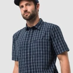 Jack Wolfskin Kurzarmhemd Hot Springs Dunkelblau Herren -Günstiges Draussen Herz Geschäft JACK 1402332 7881 3 960x960 1