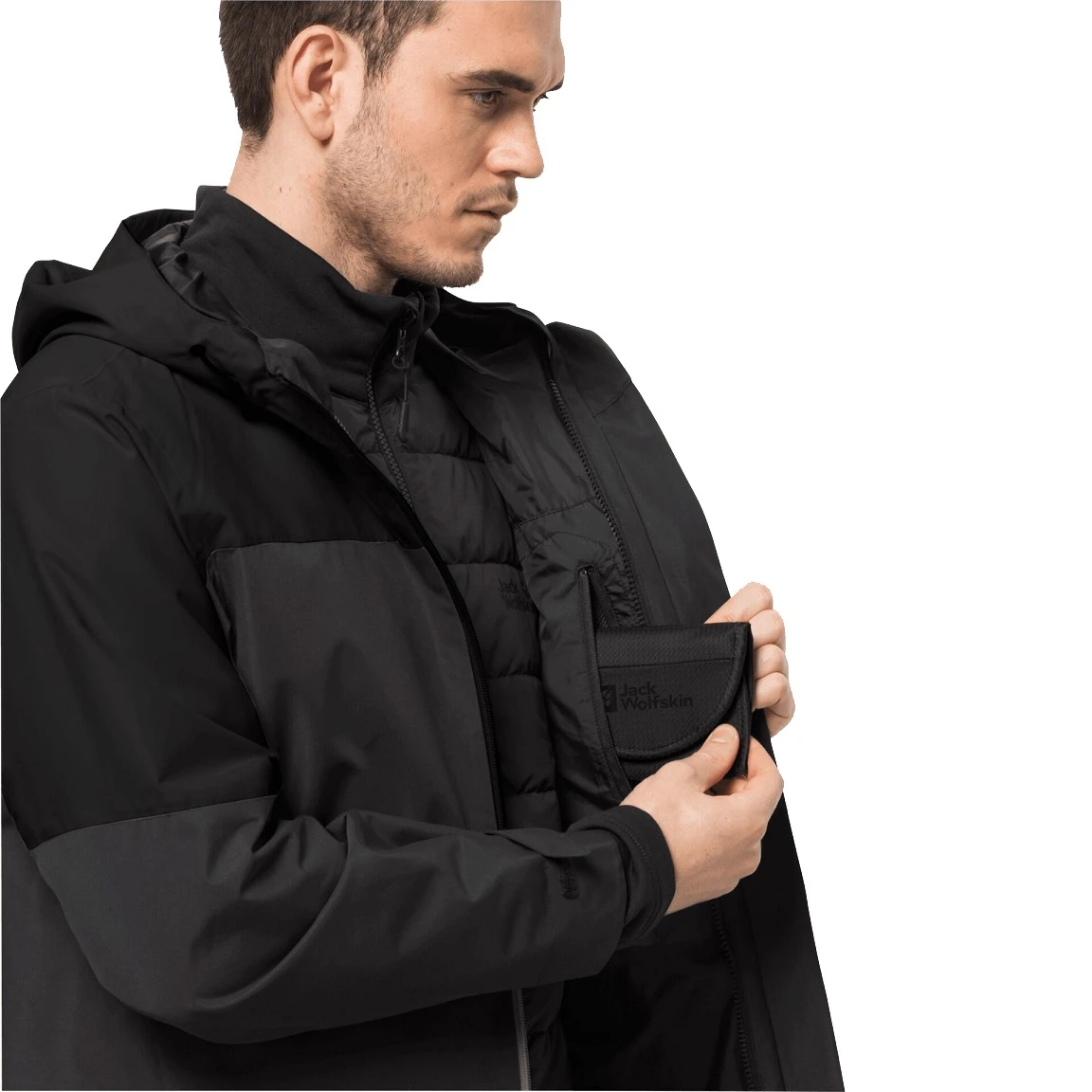 Jack Wolfskin Winterjacke Glaabach 3in1 (wasser- Und Winddicht, Atmungsaktiv, Mit Fleece-Innenjacke) Schwarz Herren 2 Jack Wolfskin Winterjacke Glaabach 3in1 (wasser- Und Winddicht, Atmungsaktiv, Mit Fleece-Innenjacke) Schwarz Herren – Bild 2