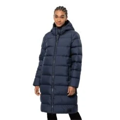 Jack Wolfskin Winter-Daunenmantel Frozen Palace Coat (winddicht,wasserabweisend,PFC-frei) 2022 Dunkelblau Damen