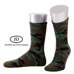 JD Arbeitssocke Crew Camouflage Jagdsocke Grün/camo - 1 Paar