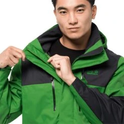 Jack Wolfskin Ganzjahresjacke Jasper Flex (wasserdicht) Grün Herren -Günstiges Draussen Herz Geschäft Jack Wolfskin 1108371 4105 1 jasper flex men203 1200x1200 1