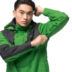 Jack Wolfskin Ganzjahresjacke Jasper Flex (wasserdicht) Grün Herren -Günstiges Draussen Herz Geschäft Jack Wolfskin 1108371 4105 1 jasper flex men206 1200x1200 1