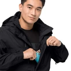 Jack Wolfskin Ganzjahresjacke Jasper Flex (wasserdicht) Schwarz Herren -Günstiges Draussen Herz Geschäft Jack Wolfskin 1108371 6000 jasper flex men black204 1200x1200 1