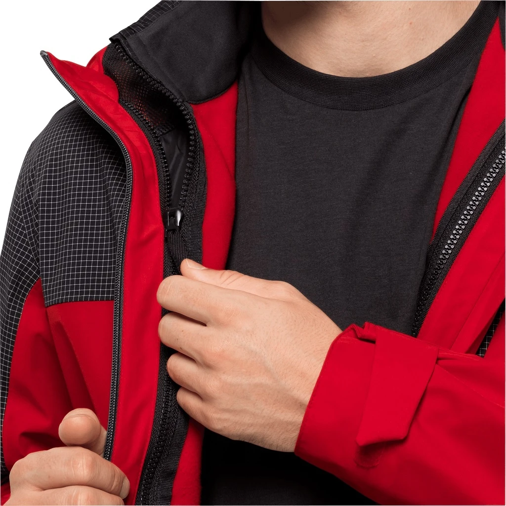 Jack Wolfskin Wanderjacke DNA Rhapsody Mit Systemreissverschluss - Wasserdicht, Winddicht, PFC-frei - Rot Herren 3 Jack Wolfskin Wanderjacke DNA Rhapsody Mit Systemreissverschluss - Wasserdicht, Winddicht, PFC-frei - Rot Herren – Bild 3