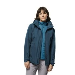 Jack Wolfskin Winterjacke Bergland 3in1 (sehr Warm, Wasser-und Winddicht) Korallenblau Damen