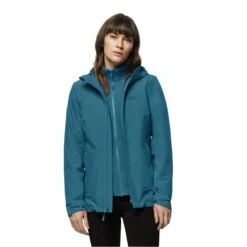Jack Wolfskin Ganzjahresjacke Moonrise 3in1 (wasser- Winddicht, Mit Fleece-Innenjacke) Hellblau Damen