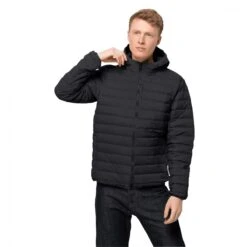Jack Wolfskin Winter-Daunenjacke Glowing Mountain (winddicht, Wasserabweisend, PFC-frei) Schwarz Herren