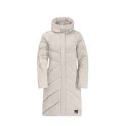 Jack Wolfskin Wintermantel Marienplatz Coat (winddicht, Sehr Wasserabweisend) Perlweiss Damen -Günstiges Draussen Herz Geschäft Jack Wolfskin 1206971 5062 Marienplatz Mantel202 756x756 1