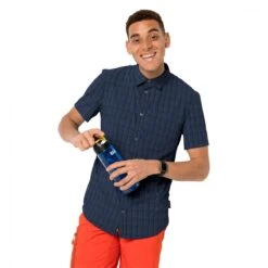 Jack Wolfskin Wander- Und Reisehemd Kurzarm Rays Dunkelblau Herren