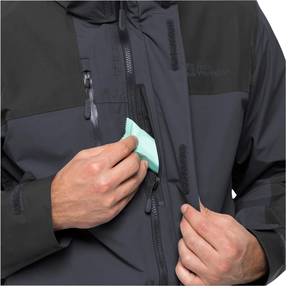 Jack Wolfskin Wanderjacke Jasper Flex 2023 (Wetterschutzjacke, Wasser-/ Winddicht, Atmungsaktiv) Ebonygrau Herren 4 Jack Wolfskin Wanderjacke Jasper Flex 2023 (Wetterschutzjacke, Wasser-/ Winddicht, Atmungsaktiv) Ebonygrau Herren – Bild 4