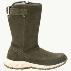 Jack Wolfskin Winterstiefel Queenstown Texapore - Lederstiefel, Seitlicher Reißverschluss - Olivegrün Damen -Günstiges Draussen Herz Geschäft Jack wolfskin 4053541 4550 queenstown texapore olive 2 672x672 1