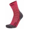 Lowa Wandersocke Crew Trekking (Merinowolle, Wabenstruktur) Rot/pink - 1 Paar