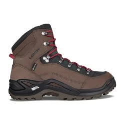 Lowa Wanderschuhe Renegade Mid GTX (All-Terrain, Nubukleder, Wasserdicht) Mahagonibraun/rot Herren