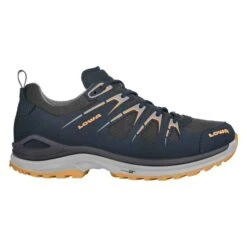 Lowa Wanderschuhe Innox Evo Low GTX (Outdoor-Fitness, Mikrofaser, Wassderdicht) Stahlblau/mandarine Damen