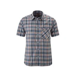 Maier Sports Kurzarmhemd Blau/rot Herren