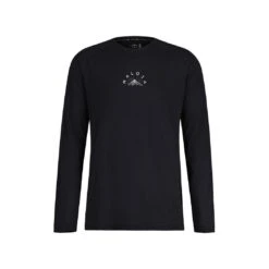 Maloja Langarmshirt MuzilaiM Mountain Shirt (Baumwolle, Atmungsaktiv) Schwarz Herren