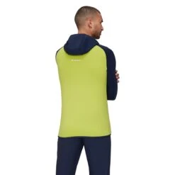 Mammut Fleecejacke Aconcagua ML (Midlayer) Mit Kapuze Limegrün/marineblau Herren -Günstiges Draussen Herz Geschäft Mammut 1014 04280 40231 Aconcagua ML Jacke204 1200x1200 1
