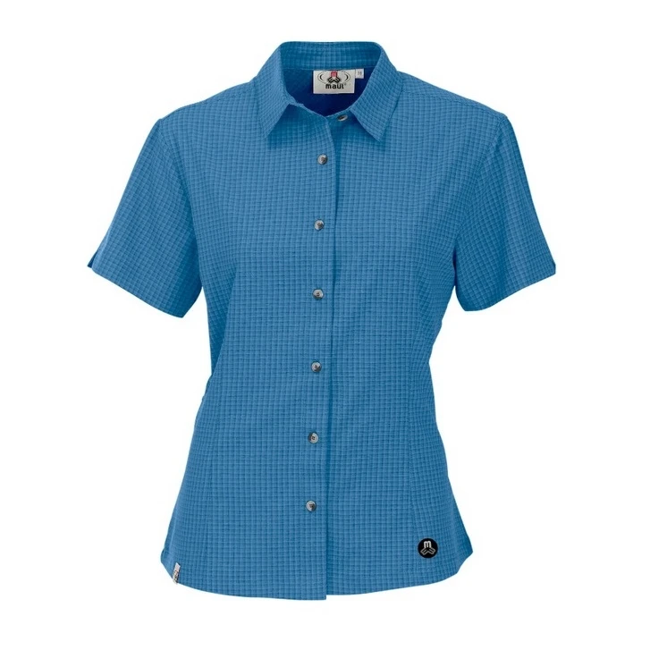 Maul Wanderbluse Kurzarm Halserspitze II Outdoor Karomuster Blau Damen 1 Maul Wanderbluse Kurzarm Halserspitze II Outdoor Karomuster Blau Damen