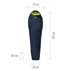 Millet Schlafsack Baikal 1100 Reg (3-Jahreszeiten-Schlafsack, Gauche) - Reissverschlussöffnung Links - Saphirblau