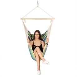 Nils Camp Hängesessel NC3107 (Holzbalken, Baumwolle, Leicht Aufzuhängen) Grün 103x99cm -Günstiges Draussen Herz Geschäft Nils Camp 15 03 086 NC3107 Sessel 2 600x600 1