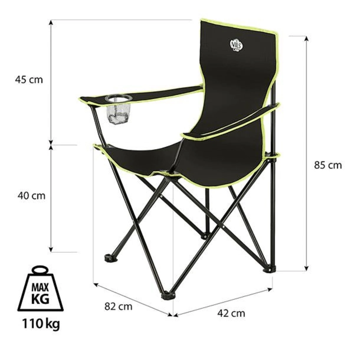 Nils Camp Campingstuhl NC3044 (Nutzergewicht Max. 110 Kg) Blau 12 Nils Camp Campingstuhl NC3044 (Nutzergewicht Max. 110 Kg) Blau – Bild 12