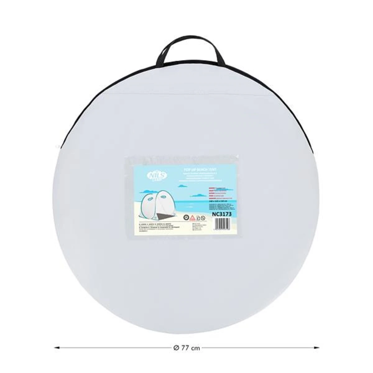 Nils Camp Strandmuschel NC3173 (UV-Schutz, Selbstaufbauend) Grau/türkisblau - 140x110x110 2 Nils Camp Strandmuschel NC3173 (UV-Schutz, Selbstaufbauend) Grau/türkisblau - 140x110x110 – Bild 2