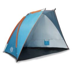 Nils Camp Strandmuschel NC8030 (UV-Schutz, Wassderdichter Boden) Für Die Familie Blau/orange - 120x260x120cm -Günstiges Draussen Herz Geschäft Nils Camp 15 04 025 Strandmuschel 600x600 1